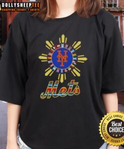 Hot New York Mets x Hispanic Ladies Tee featuring vibrant team colors and stylish design for fans of all ages.