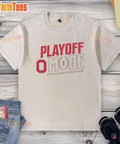 Alt Text: Ohio State Buckeyes CFP 2025-2026 Playoff Mode logo on a washed t-shirt, perfect for fans supporting their team.