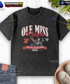 Hot Ole Miss Rebels CFP Quarterfinal 2026 washed t-shirt featuring team logo, perfect for game day outfits.