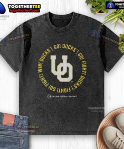 Oregon Ducks 2025-2026 College Football Playoff Fight Song washed t-shirt in green, featuring team logo and vintage design.