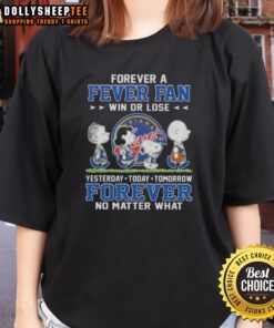 Alt Text: Hot Peanuts Snoopy and Friends Forever Indiana Fever fan tee for ladies, celebrating team spirit win or lose.