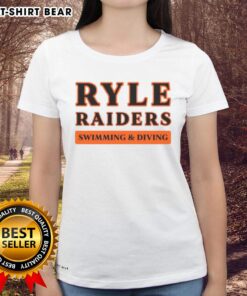 Hot Ryle Raiders Swimming Diving Ladies Tee featuring vibrant colors and team logo for aquatic sports enthusiasts.