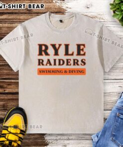 Hot Ryle Raiders Swimming Diving washed t-shirt featuring vibrant team colors and logo, perfect for fans and athletes.