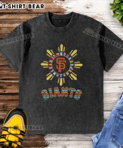Alt Text: Hot San Francisco Giants X Hispanic washed t-shirt featuring vibrant colors and a stylish design for fans.