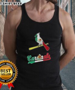 Alt Text: Stylish Hot St. Louis Cardinals baseball tank top featuring a vibrant Mexican flag design, perfect for fans.