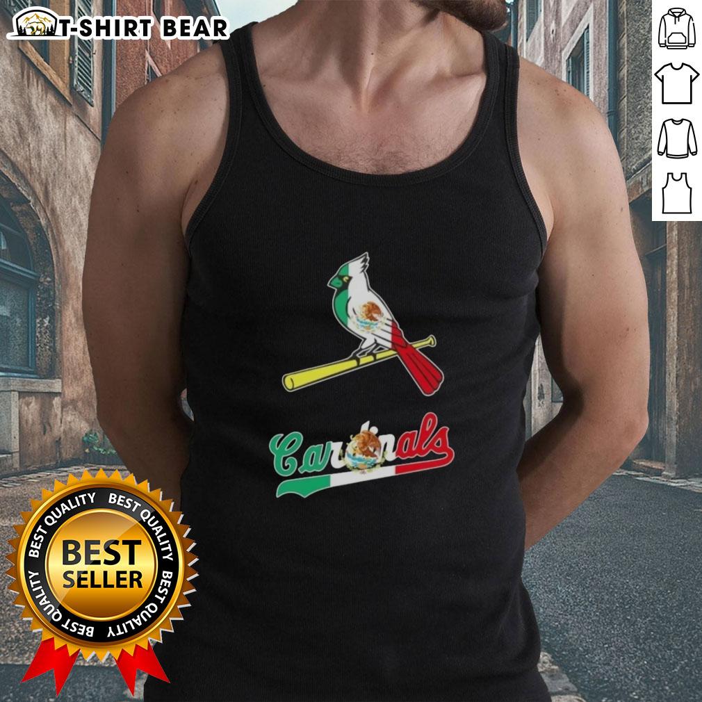 Hot St.Louis Cardinals Baseball X Mexican Flag Tank Top Alt Text: Stylish Hot St. Louis Cardinals baseball tank top featuring a vibrant Mexican flag design, perfect for fans.