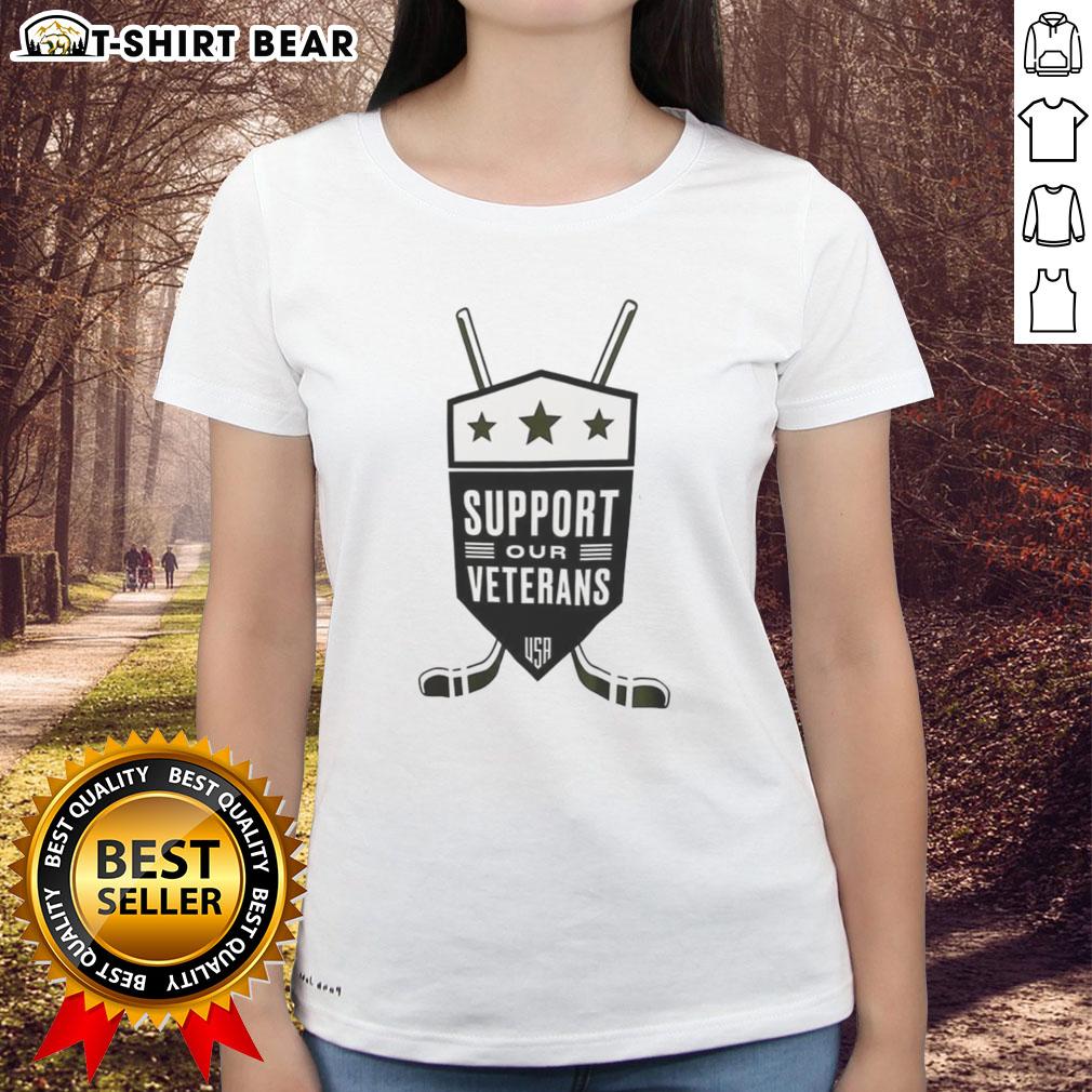 Hot Support Our Veterans Usa Nhl Ladies Tee Hot Support Our Veterans USA NHL Ladies Tee featuring a stylish design for hockey fans who honor veterans.