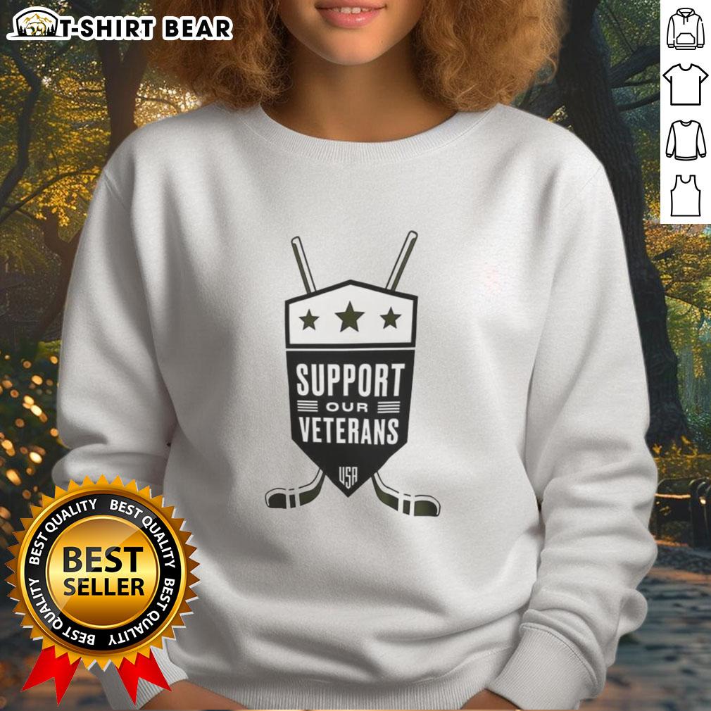 Hot Support Our Veterans Usa Nhl Sweatshirt Hot Support Our Veterans USA NHL Sweatshirt featuring a bold design, perfect for hockey fans and veteran supporters.