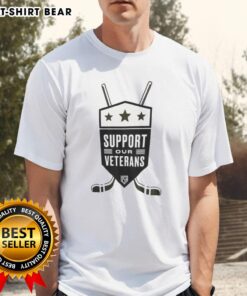 Hot Support Our Veterans USA NHL T-Shirt featuring patriotic design and team logo, perfect for hockey fans supporting veterans.