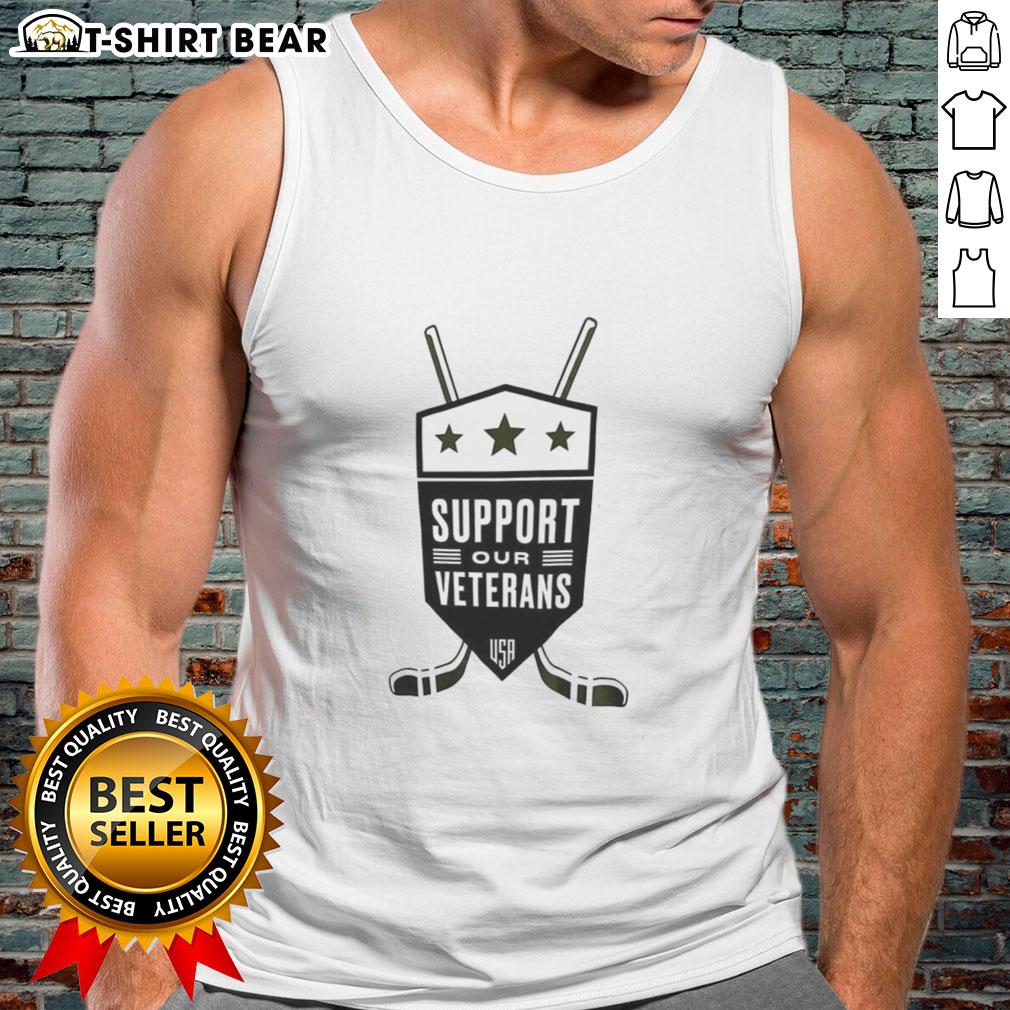 Hot Support Our Veterans Usa Nhl Tank Top Hot Support Our Veterans USA NHL Tank Top featuring patriotic design for hockey fans and veteran supporters.