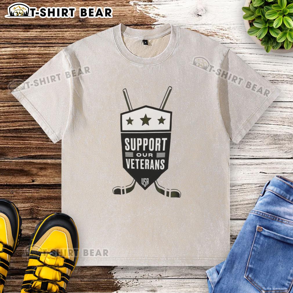 Hot Support Our Veterans Usa Nhl Washed T Shirt Support Our Veterans USA NHL washed t-shirt featuring a vintage design, perfect for hockey fans and veterans' advocates.