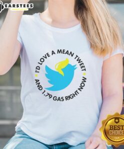 Stylish ladies tee featuring 'Hot Twitter Id Love A Mean Tweet' graphic, perfect for casual wear and social media lovers.
