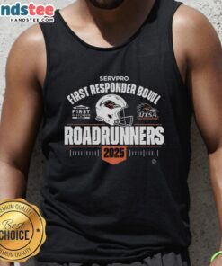 Hot Utsa Roadrunners 2025 First Responder Bowl tank top featuring vibrant team colors and bold logo design.