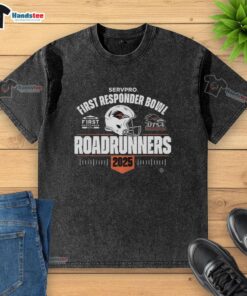 Hot Utsa Roadrunners 2025 First Responder Bowl washed t-shirt featuring vibrant team colors and logo design.