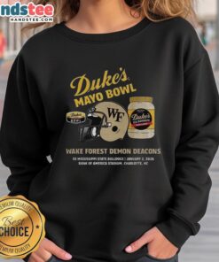 Hot Wake Forest Demon Deacons 2026 Dukes Mayo Bowl sweatshirt featuring team logo and vibrant colors.