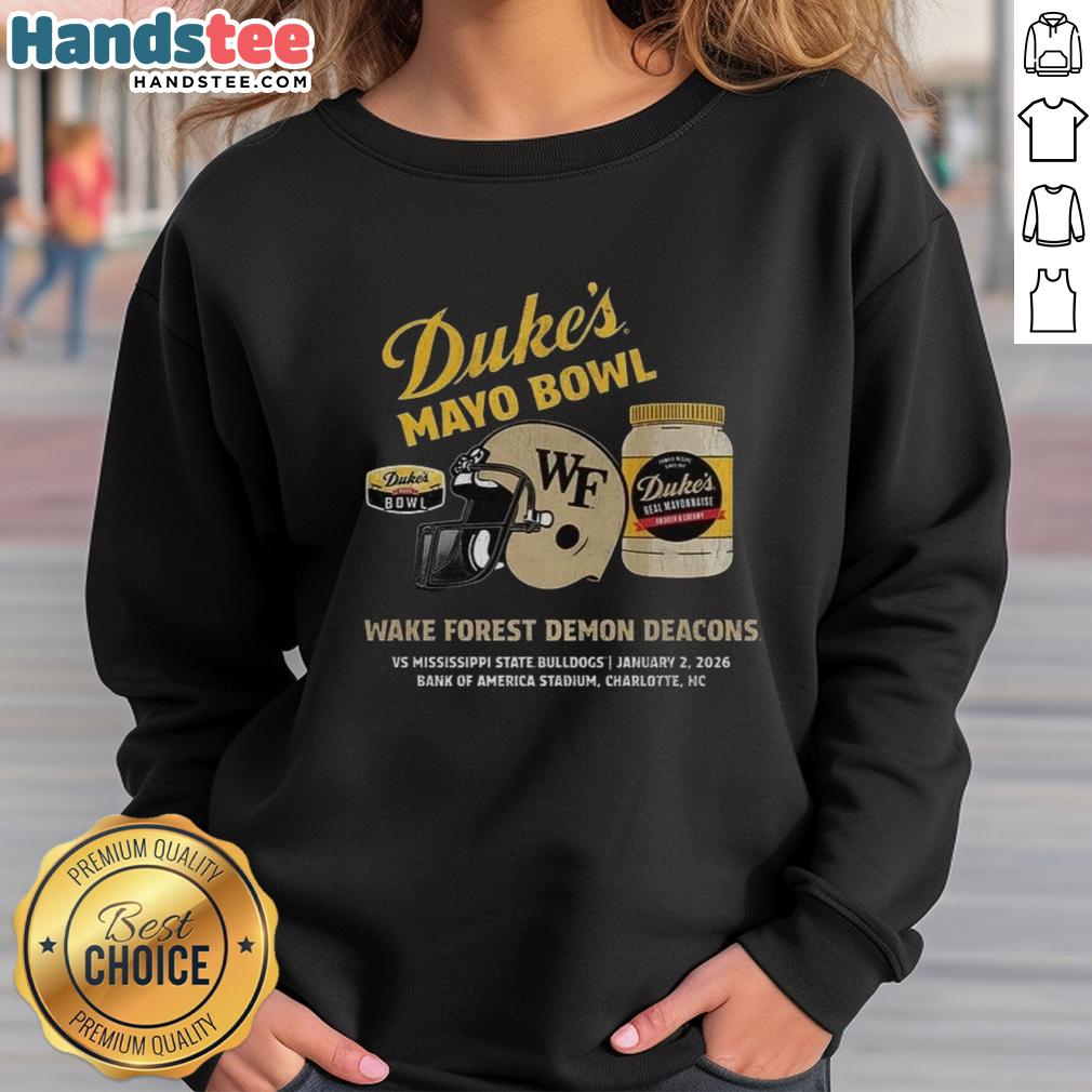 hot-wake-forest-demon-deacons-2026-dukes-mayo-bowl-sweatshirt Hot Wake Forest Demon Deacons 2026 Dukes Mayo Bowl sweatshirt featuring team logo and vibrant colors.