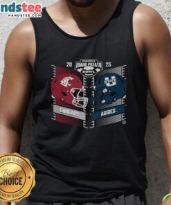 Hot Washington State Cougars vs Utah State Aggies Famous Idaho Potato Bowl 2025 tank top showcasing team spirit.