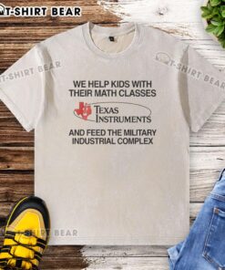 Alt Text: Hot We Help Kids With Their Math Classes Texas Instruments washed t-shirt, perfect for young math enthusiasts.
