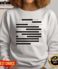 Hot We The United States sweatshirt featuring 'Establish Justice, Provide For, and Secure Ourselves' design.