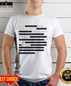 Alt Text: Hot We The United States T-Shirt featuring 'Establish Justice' design, perfect for patriots and freedom advocates.