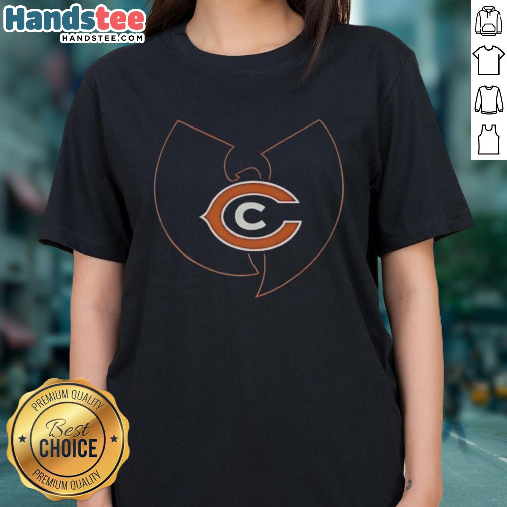hot-wu-tang-clan-x-chicago-bears-mashup-logo-ladies-tee Hot Wu-Tang Clan X Chicago Bears mashup logo on a ladies tee, blending hip-hop culture with sports style.