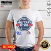 Official Pittsburgh Panthers vs. East Carolina Pirates 2025 Military Bowl T-Shirt featuring team logos and vibrant design.
