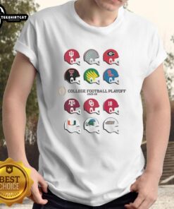 Nice 2025 CFP Field Toy Team Helmets T-Shirt featuring vibrant team colors and helmet graphics for college football fans.