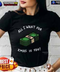 Nice All I Want For Xmas Is Money Ladies Tee featuring festive design and comfortable fit for holiday celebrations.
