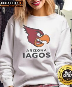 Nice Arizona Iagos Cardinals Pro Football sweatshirt featuring Aladdin's Iago and Jafar design for fans.