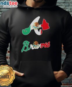 Atlanta Braves baseball hoodie featuring a vibrant Mexican flag design, perfect for fans and stylish supporters.
