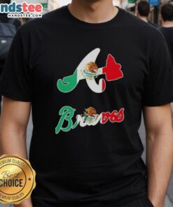 Nice Atlanta Braves baseball T-shirt featuring a vibrant Mexican flag design, perfect for fans celebrating culture and sports.