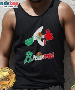 Atlanta Braves baseball tank top featuring a vibrant Mexican flag design, perfect for fans and summer wear.
