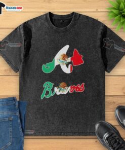Atlanta Braves baseball t-shirt featuring a Mexican flag design, perfect for fans celebrating their heritage and team spirit.