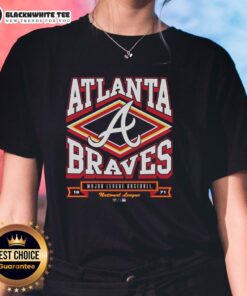 Stylish Nice Atlanta Braves Heater Ladies Tee featuring team colors and logo, perfect for baseball fans.