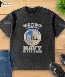 2024-2025 Navy Midshipmen Football Commander in Chiefs Trophy washed t-shirt in navy blue, perfect for fans.