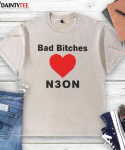 Nice Bad Bitches Love Neon Washed T-Shirt featuring vibrant colors and trendy design, perfect for casual streetwear.
