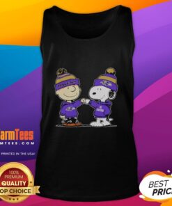 Nice Baltimore Ravens Snoopy and Charlie Brown Best Friends tank top showcasing a playful design for fans.