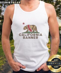 Vintage California bear tank top in California Republic flag style, perfect for casual wear and showcasing California pride.