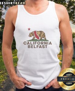 Alt Text: Vintage tank top featuring a California bear design and the California Republic flag, perfect for summer style.