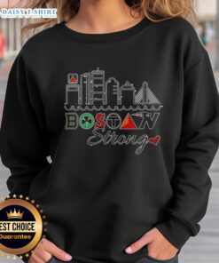 Alt Text: Boston City Sports Strong Skyline Sweatshirt featuring a vibrant cityscape design, perfect for sports enthusiasts.