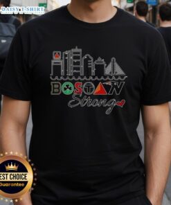 Boston City Sports Strong Skyline T-Shirt featuring iconic skyline design, perfect for sports fans and city lovers.
