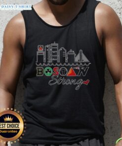Nice Boston City Sports Strong Skyline Tank Top showcasing the vibrant skyline and athletic style in a trendy design.