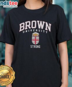Ladies tee featuring a strong Brown University logo in a stylish brown design for fans and alumni.