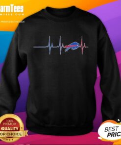 Nice Buffalo Bills NFL heartbeat sweatshirt featuring team colors and logo, perfect for fans and game day wear.