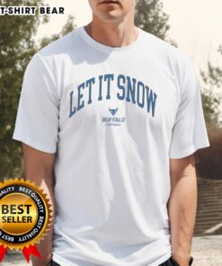 Nice Buffalo Bulls Victor Snow Let It Snow T-Shirt featuring a festive design perfect for winter sports fans.