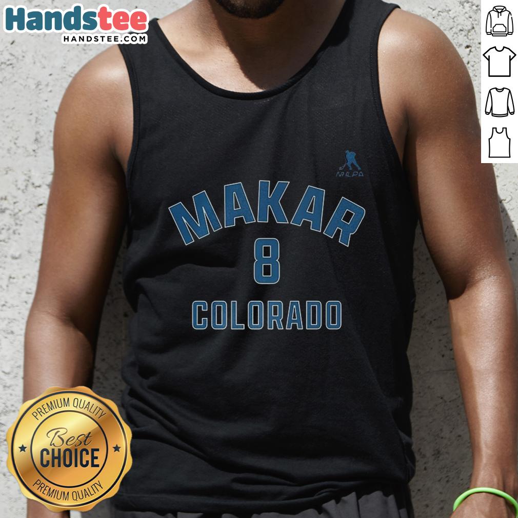 nice-cale-makar-colorado-avalanche-ice-hockey-name-and-number-8-tank-top Cale Makar Colorado Avalanche tank top featuring name and number 8, perfect for ice hockey fans.