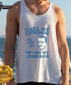 Alt Text: Nice Call Me Lyndon tank top featuring bold text design, perfect for casual wear and making a statement.