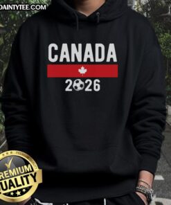 Alt Text: Classic Canadian Soccer Fan Hoodie from Nice Canada 2026, featuring vibrant colors and a stylish design for fans.