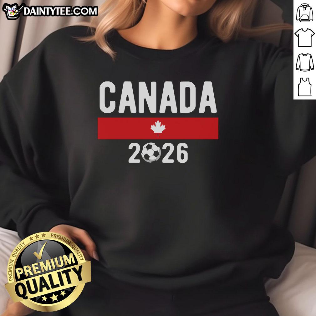 nice-canada-2026-classic-canadian-soccer-fan-sweatshirt Alt Text: Classic Canadian Soccer Fan Sweatshirt for 2026 in Nice, Canada, showcasing national pride and sports enthusiasm.