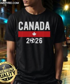 Nice Canada 2026 Classic Canadian Soccer Fan T-Shirt featuring a vibrant design for passionate soccer supporters.